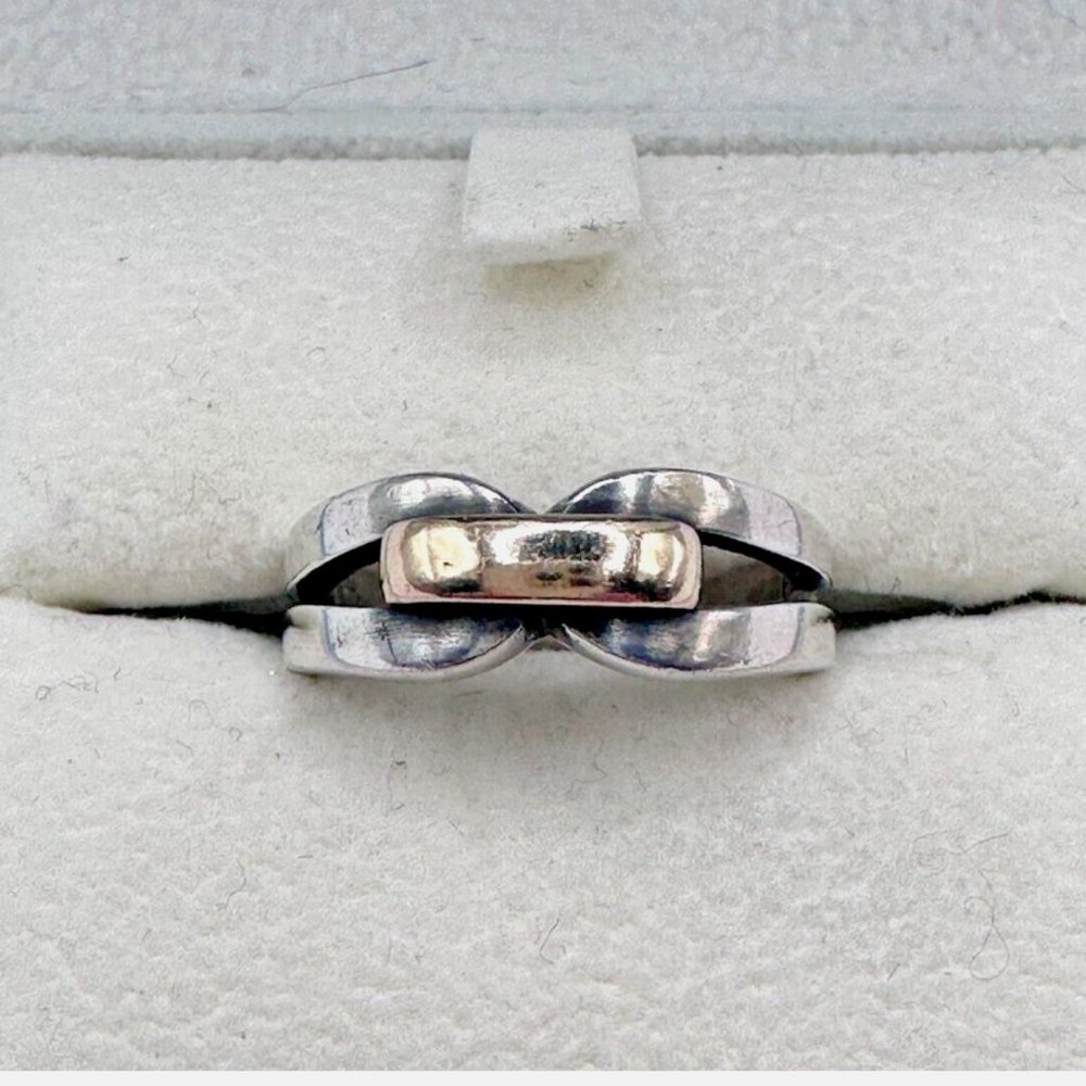 James Avery Sterling Silver & 14K Enduring Bond Ring Sz 7.5